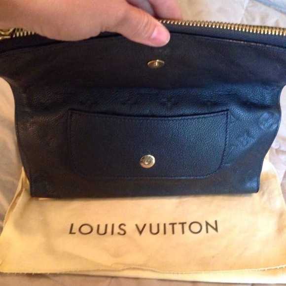 Louis Vuitton navy monogram leather clutch - Picture 5 of 7